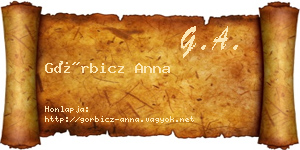 Görbicz Anna névjegykártya