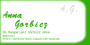anna gorbicz business card